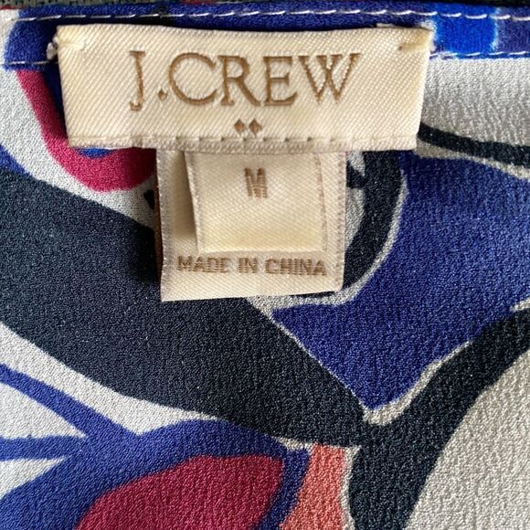 J. Crew floral print scoop neck long sleeve blouse top size M - Picture 6 of 9